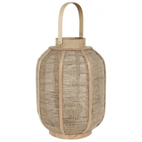 Windlicht mit Glaseinsatz aus Sackleinen